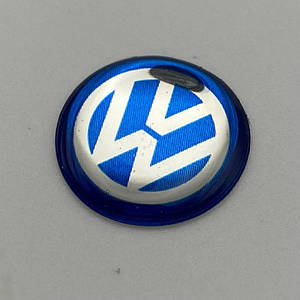 Наклейка на ключ VW (Фольсваген) синя 14 мм