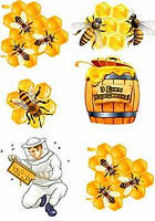 Вафельна картинка Мед. Бджоли. Пасіка А4 (p1117)