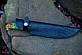 Ніж ручної роботи "Чужої в зеленому" сталь 50х14мф з гравіюванням, в капі, фото 3