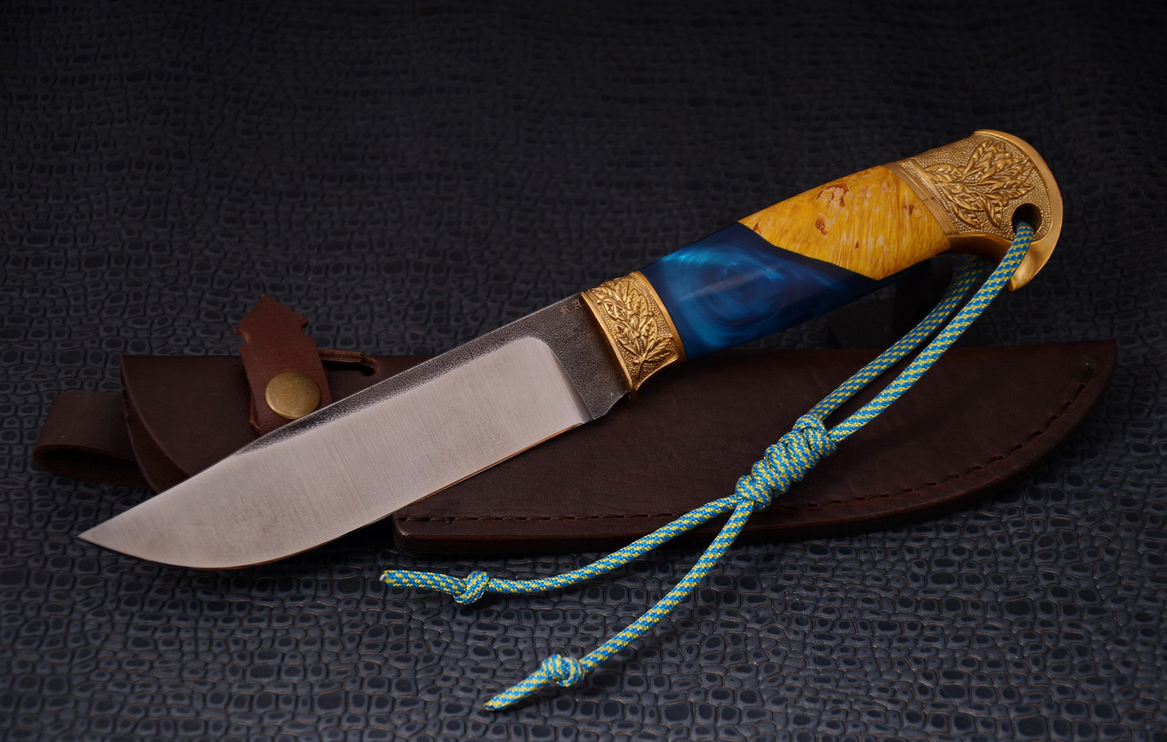 Ніж ручної роботи "Вільний" сталь N690 авторське лиття, національна тема, фото 1