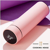 Розумний сенсорний термос Cooking House з LED touch екраном і індикатором температури 500 мл Рожевий, фото 3