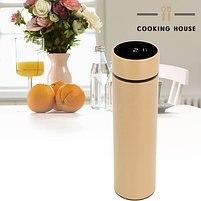 Розумний сенсорний термос Cooking House з LED touch екраном і індикатором температури 500 мл Золотистий, фото 6