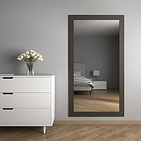 Настенное ростовое зеркало 176х96 Серо-коричневое Black Mirror для массажного кабинета