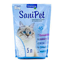 Силикагелевый наполнитель туалета для кошек Природа Sani Pet 5 л