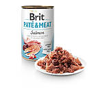 Консервований корм для собак з лососем та куркою Brit Pate & Meat Salmon 400 г, фото 3