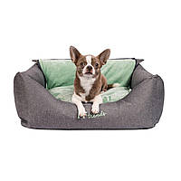 Лежак для собак 66*52*24 см Pet Fashion «Prime» (серый/зеленый)