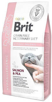 Дієтичний корм для котів при харчовій алергії з лососем Brit GF Veterinary Diet Hypoallergenic 2 кг