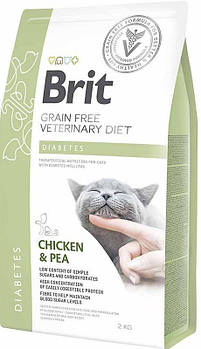 Сухий корм для котів при цукровому діабеті з куркою Brit GF Veterinary Diet Diabetes 2 кг