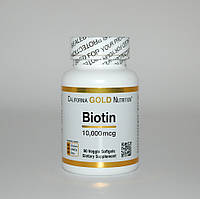 Биотин California Gold Nutrition 10000 мкг, 90 капсул