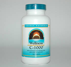 Вітамін С, Vitamin C-1000, Source Naturals, Wellness, 100 таб.