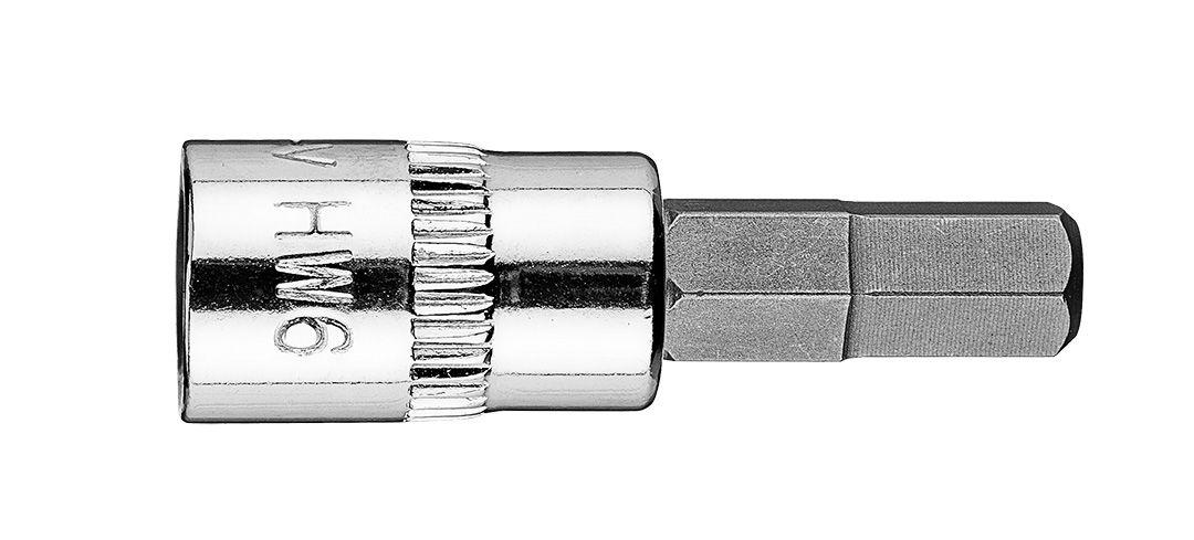 Шестигранна головка H6 на гнізді 1/4", коротка, 37 мм