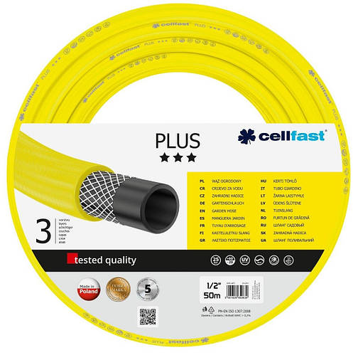 Шланг садовый Cellfast PLUS 1/2'', 50м, 3-х слойный, до 25 Бар, -20 +60 ...
