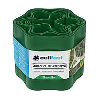 Стрічка газонна Cellfast, бордюрна, хвиляста, 15 см x 9 м, зелена
