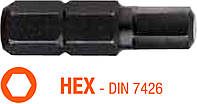 Насадка викруткова USH Industry : HEX 6 x 25 мм шестигранна, Уп. 10 шт.