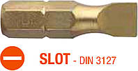 Насадка викруткова USH ISOTIN : шліц SLOT SL6.5х1.2 х 25 мм Torsion титанова Уп. 10 шт.