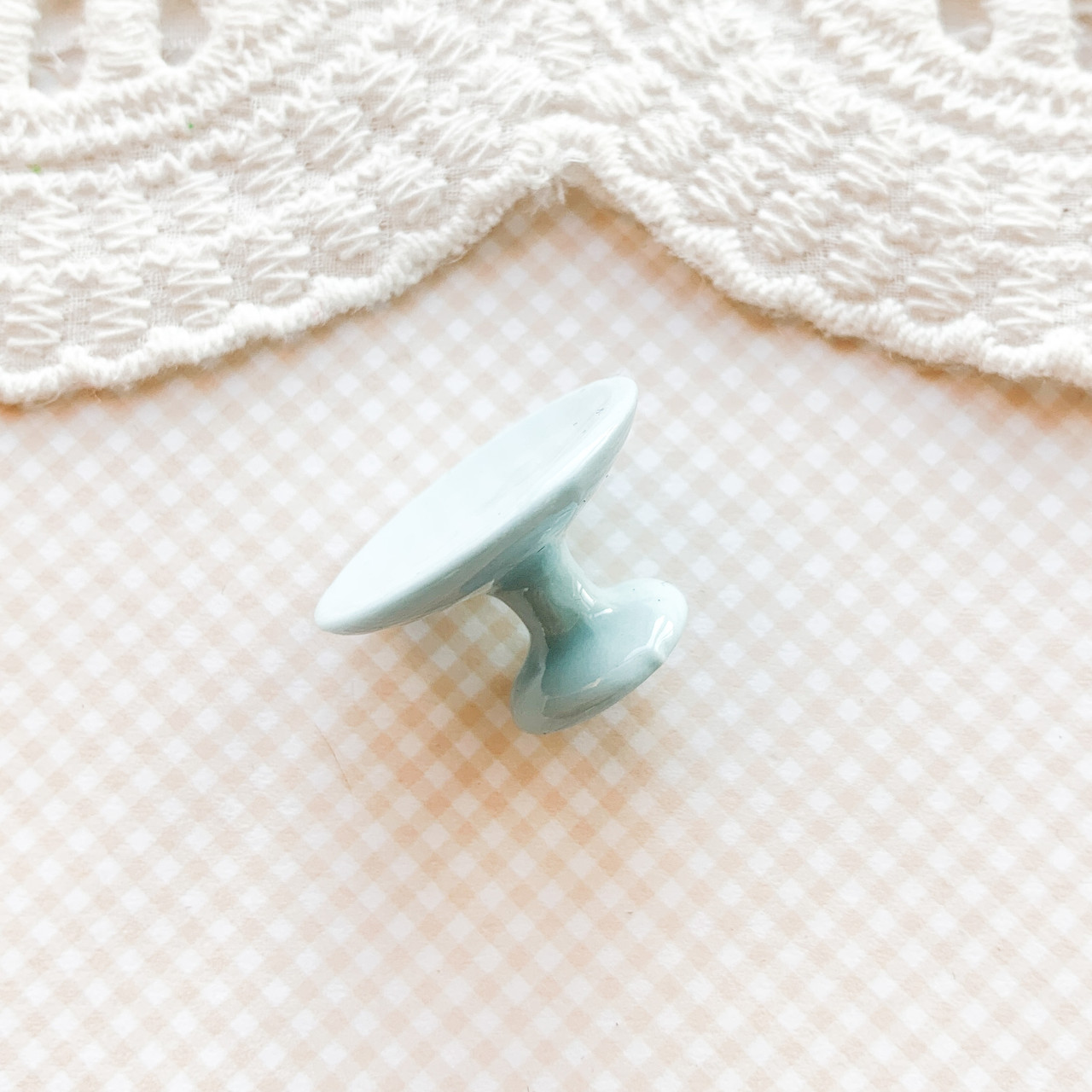 Мініатюра керамічна підставка для солодкого 1.5 см Блакитна, фото 1