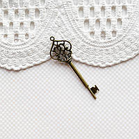 Підвіска металева Ключ Вензель 22*70 мм Бронза