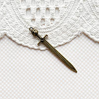 Підвіска металева Меч 15*67 мм Бронза