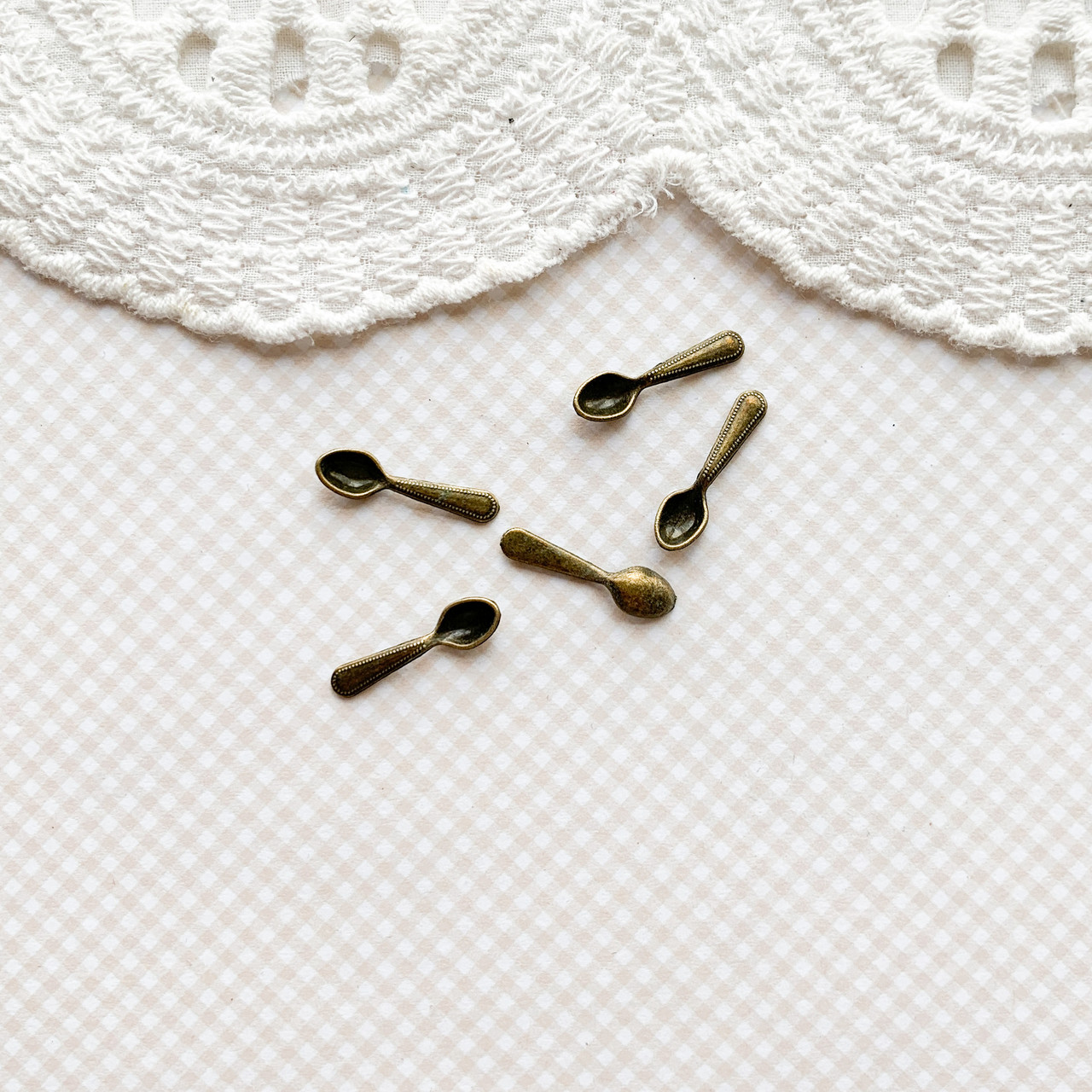 Мініатюра набір ложок 1.9 см Бронза 5 шт, фото 1