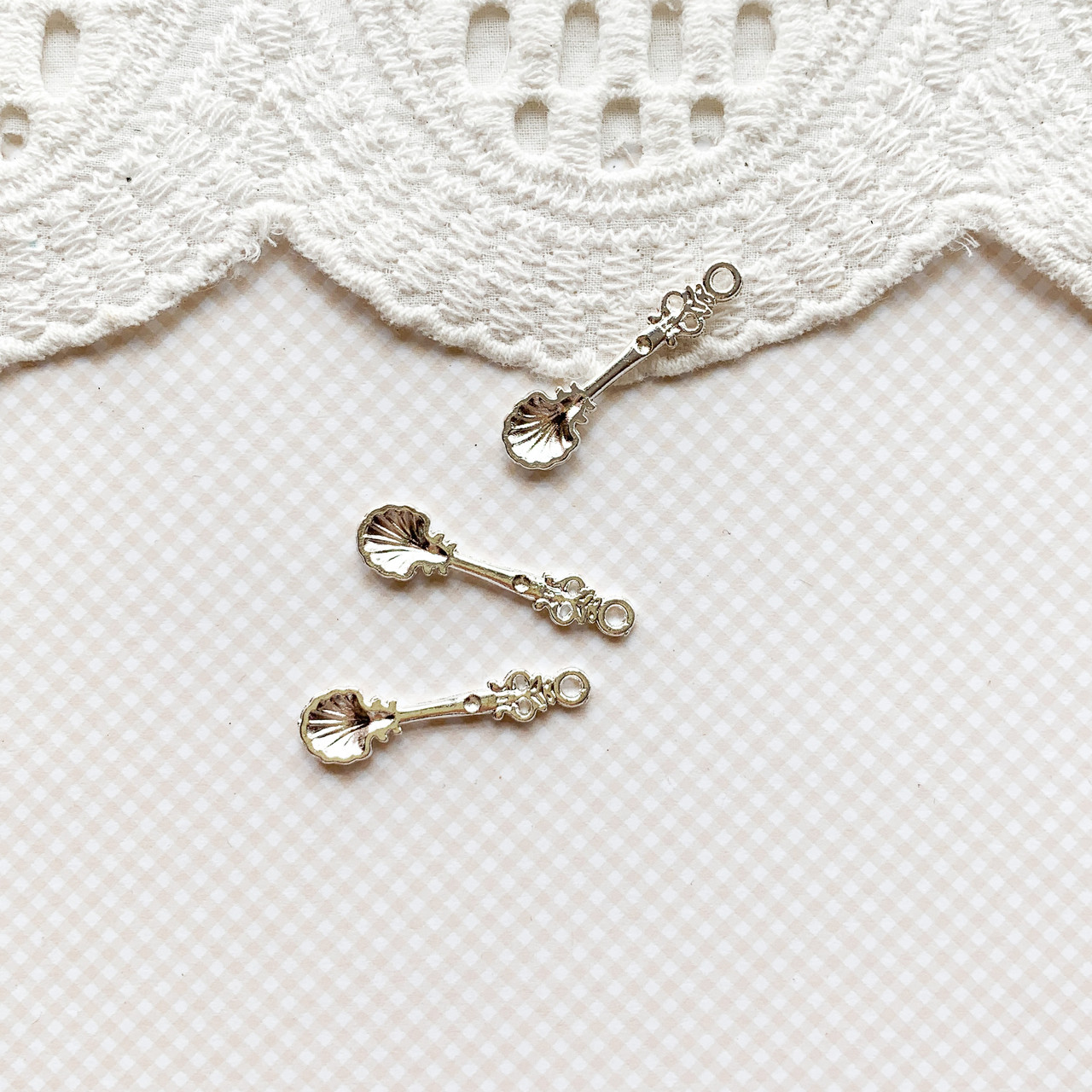 Мініатюра набір ложок 3.2 см Білі 3 шт, фото 1