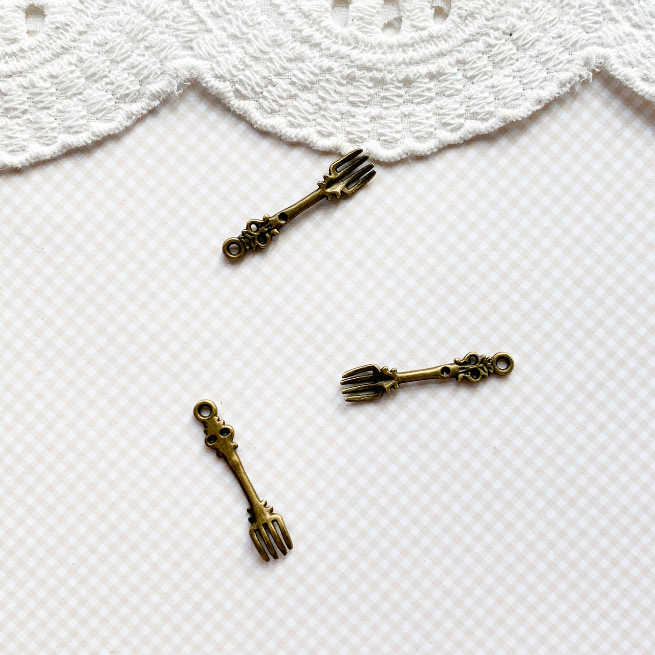 Мініатюра набір виделок 3.2 см Бронза 3 шт, фото 1