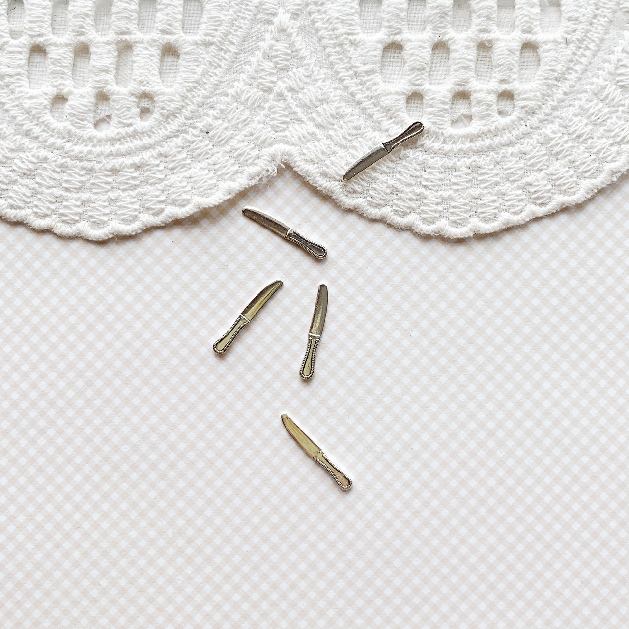 Мініатюра набір ножів 2.1 см Срібло 5 шт, фото 1