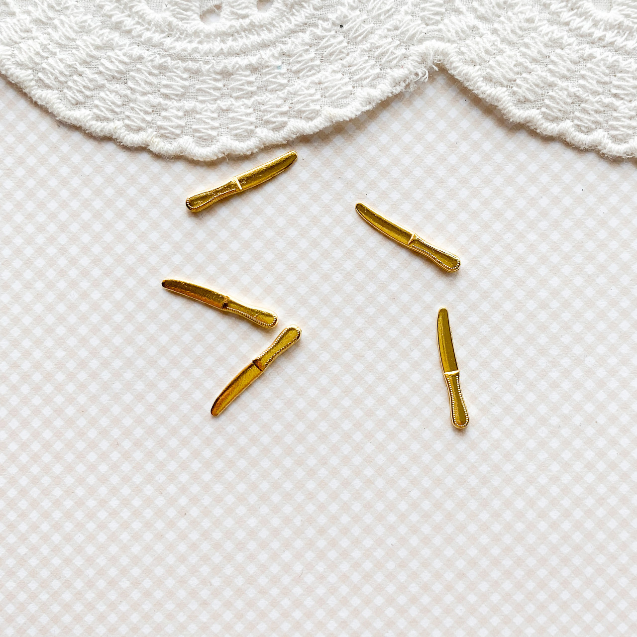 Мініатюра набір ножів 2.1 см Золото 5 шт, фото 1