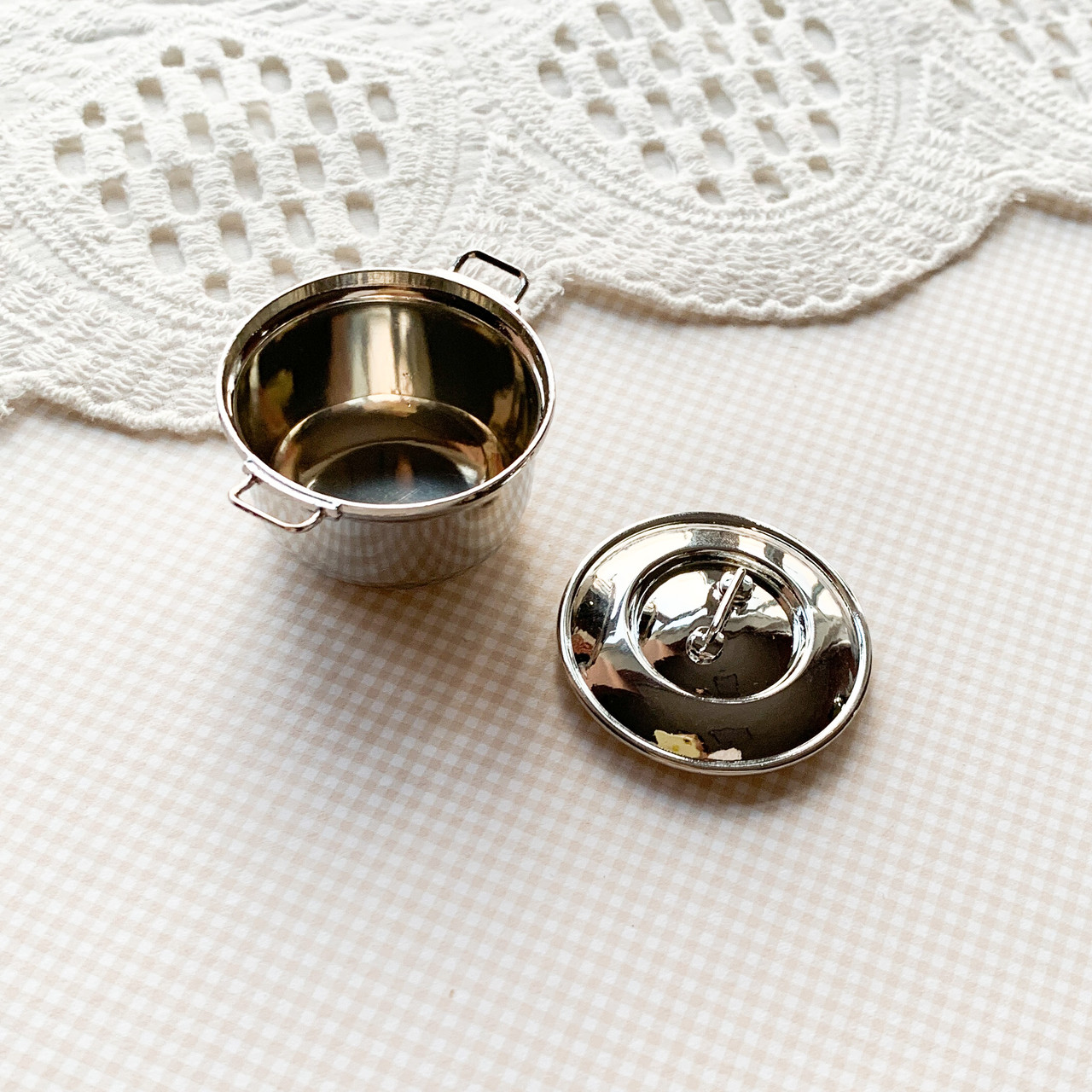 Мініатюра каструля ø 4 см Срібло, фото 1