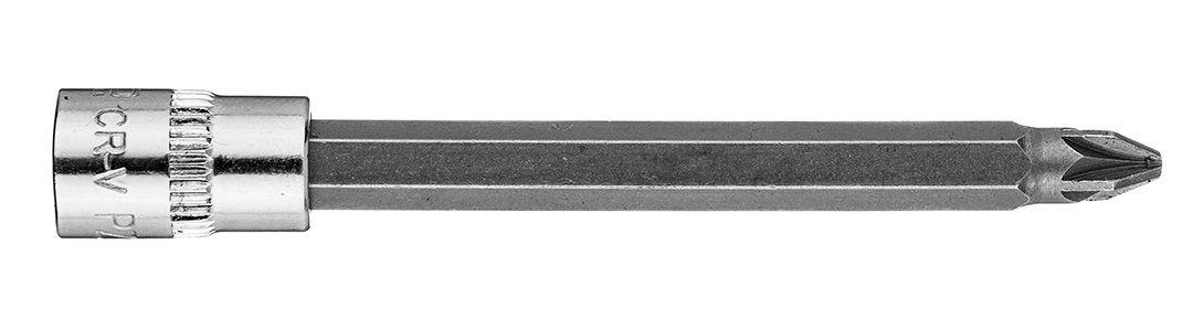 Біта викруткова PZ2 на торцевій головці 1/4", довга, 87 мм, фото 1