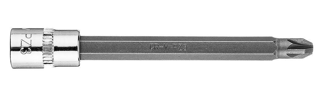 Біта викруткова PZ3 на торцевій головці 1/4", довга, 87 мм, фото 1
