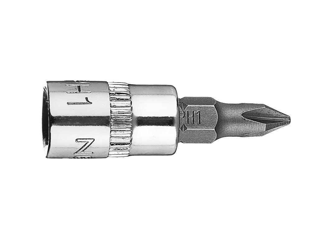 PH1 викруткова біта на торцевій головці 1/4", коротка, 37 мм, фото 1