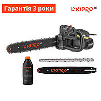 Электропила цепная Dnipro-M DSE-15S + Масло + Дополнительная цепь + Дополнительная шина