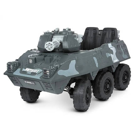 Танк дитячий електричний Bambi Racer M 4862BR-11 MP3 USB на акумуляторі двомісний пульт ДУ сірий, фото 1