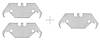 Ніж з трапецієподібним лезом та лезом-гачком, металевий корпус 6 лез, фото 3
