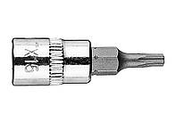 Бита TORX TX15 на торцевую головку 1/4", короткая, 37 мм