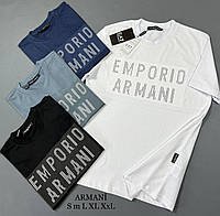 Мужская брендовая футболка ЕMPORIO АRMANI ЧЕРНАЯ