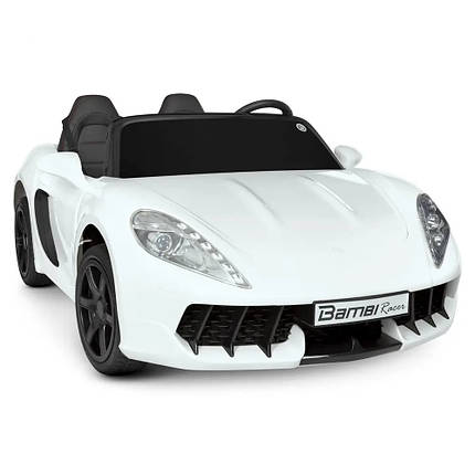 Машина електрична дитяча Bambi Racer M 4055AL-1 Порше на акумуляторі USB електромобіль двомісний білий, фото 1