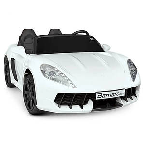 Машина електрична дитяча Bambi Racer M 4055AL-1 Порше на акумуляторі USB електромобіль двомісний білий
