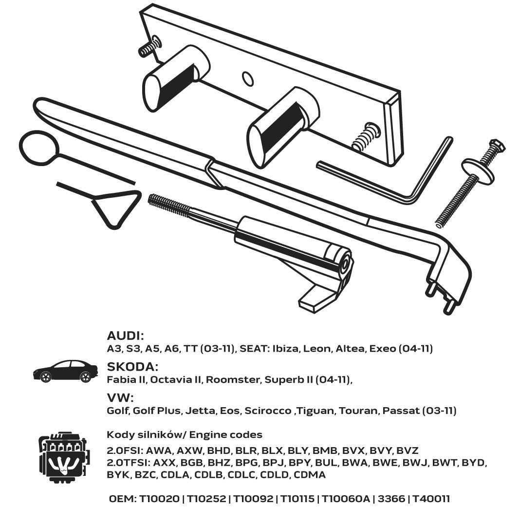 Набір стопорів для розподілювальних валів, бензинові двигуни VAG, фото 1