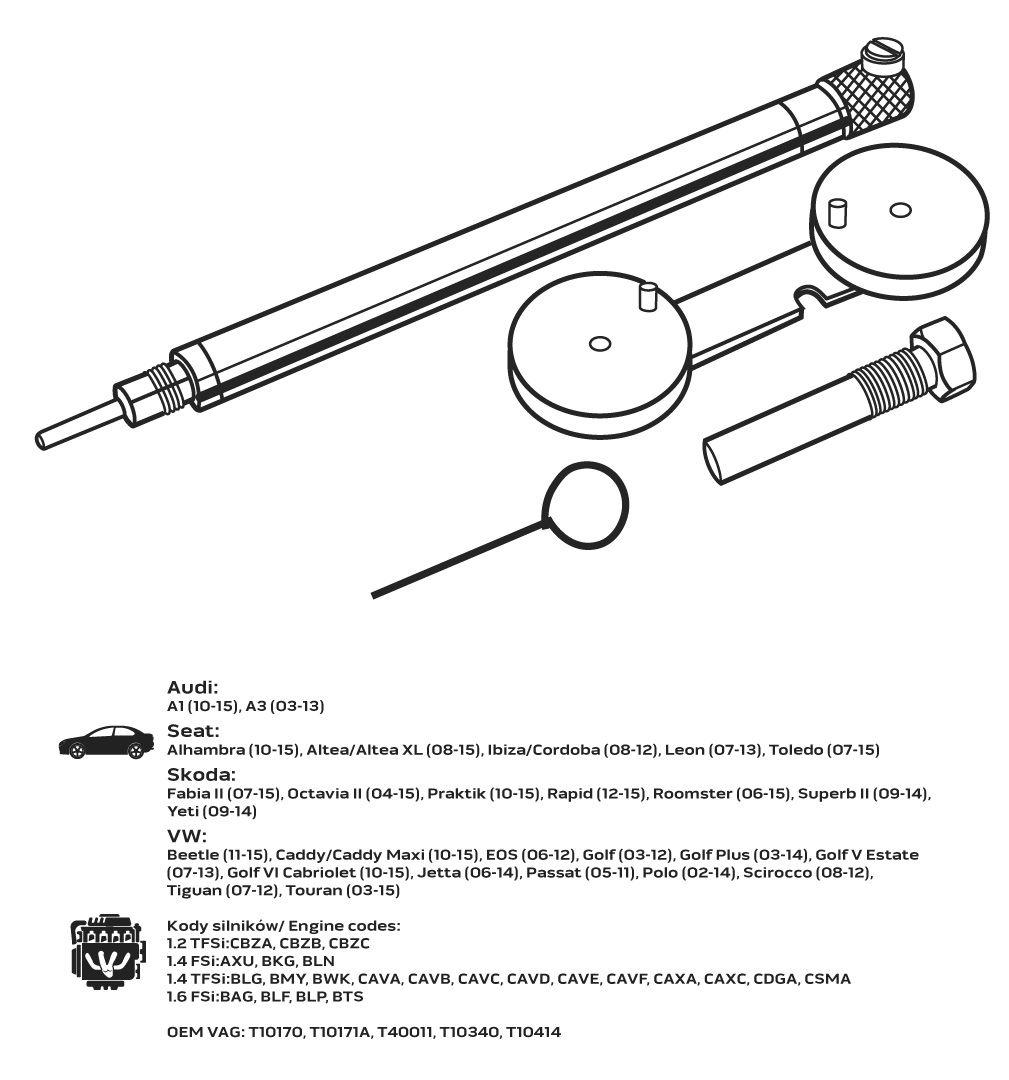 Набір стопорів для розподілювальних валів, бензинові двигуни VAG, фото 1