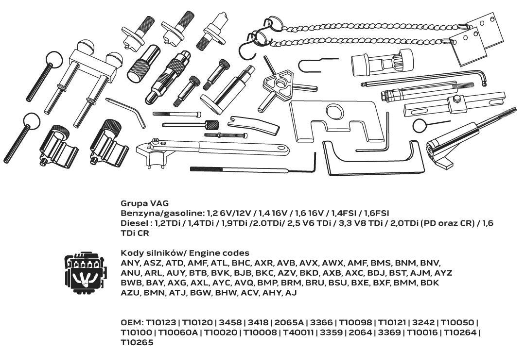 Набір стопорів для розподілювальних валів, бензинові і дизельні двигуни VAG, фото 1