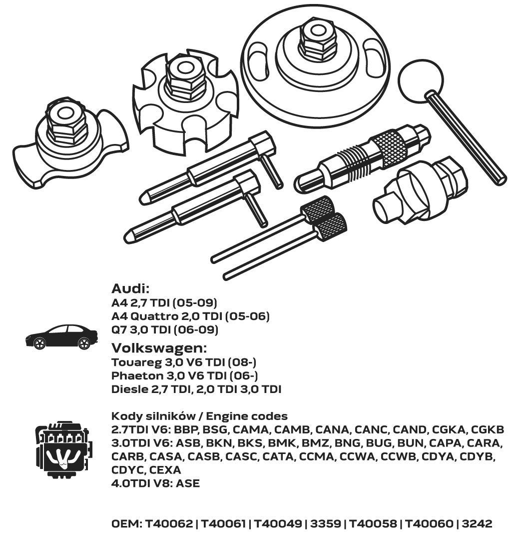 Набір стопорів для розподілювальних валів, дизельні двигуни VAG, фото 1