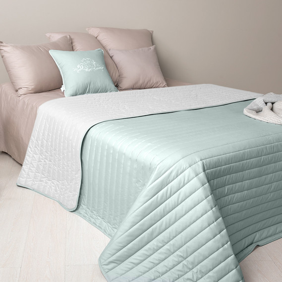 Покривало стьобане 220x240 М'ята/Білий Стиль Люкс IDEIA