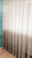 Тюль на грек-сітці Декор-Ін Флора Градієнт 300 см завширшки Коричневий