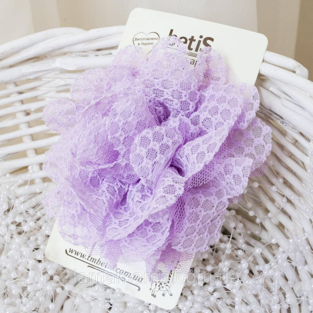 Резинка для волосся з об'ємною квіточкою Модель-14 Фіолет 1 шт. для дівчаток BetiS, фото 1