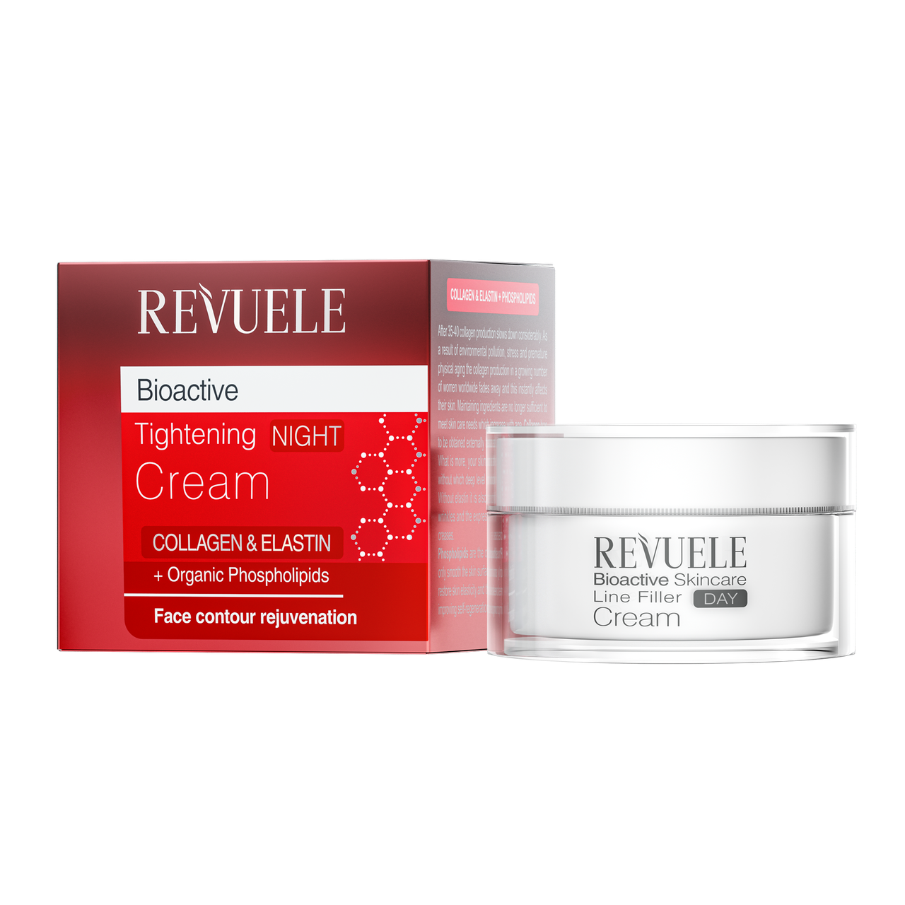 Нічний крем для обличчя з колагеном та еластином Revuele Bio Active Collagen & Elastin 50 мл