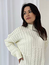 Розмір: 42-48 (One size). Білий однотонний жіночий светр, модна та стильна модель, Турція, фото 4