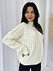 Розмір: 42-48 (One size). Білий однотонний жіночий светр, модна та стильна модель, Турція, фото 6