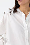 Подовжена жіноча сорочка з напівкруглим низом — молочний колір, L (є розміри), фото 4