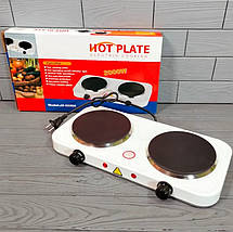 Електрична плита дискова Hot Plate JX-2020A на дві конфорки, настільна електроплита подвійна 2000 Вт, фото 3